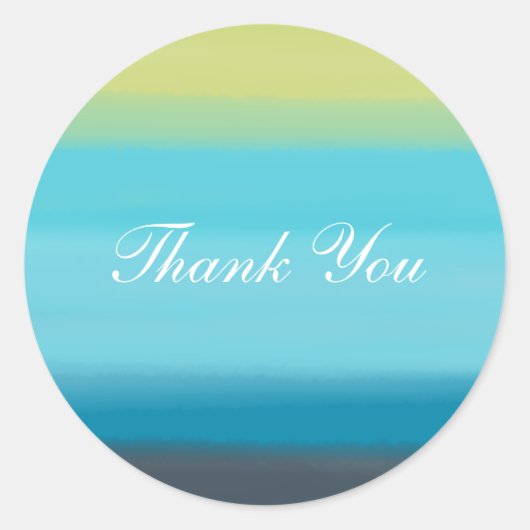 Sticker Rond Bleu Aquarelle (Devant)