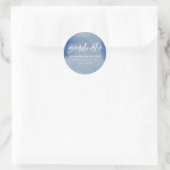 Sticker Rond Bleu Aquarelle Laver Graduation (Sac)
