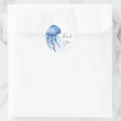 Sticker Rond Bleu Aquarelle Merci méduse (Sac)