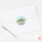 Sticker Rond Bleu Aquarelle Or Brush Baby shower (Enveloppe)