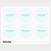 Sticker Rond Bleu Azur Professionnel Unique Classique Simple (Feuille)