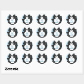 Sticker Rond Bleu Baby shower (Feuille)