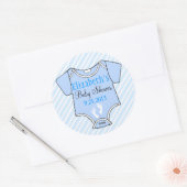 Sticker Rond Bleu baby shower (Enveloppe)