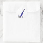 Sticker Rond Bleu bâton de hockey (Sac)
