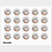 Sticker Rond Bleu Berry Baby shower doux (Feuille)