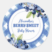 Sticker Rond Bleu Berry Baby shower doux (Devant)