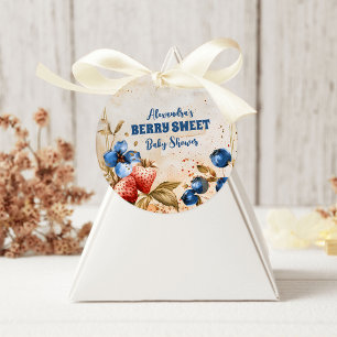 Sticker Rond Bleu Berry Baby shower doux