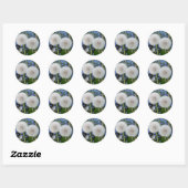 Sticker Rond bleu, beurtasse, plante, pissenlit, prairie, blanc (Feuille)