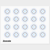Sticker Rond Bleu blanc (Feuille)