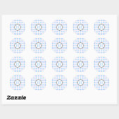 Sticker Rond Bleu blanc (Feuille)