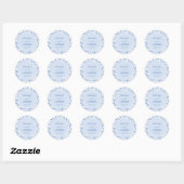 Sticker Rond Bleu Blanc Chinoiserie Floral Mariage côtier (Feuille)