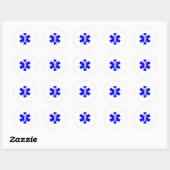 Sticker Rond bleu, blanc et or (Feuille)