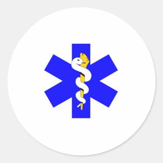 Sticker Rond bleu, blanc et or (Devant)