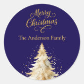 Sticker Rond Bleu blanc neige Noël (Devant)