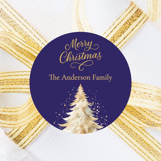 Sticker Rond Bleu blanc neige Noël