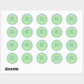 Sticker Rond Bleu ⎮ blanc vert (Feuille)