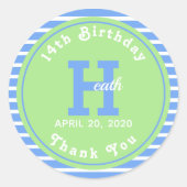 Sticker Rond Bleu ⎮ blanc vert (Devant)