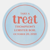 Sticker Rond Bleu bleu blanc simple Treat (Devant)