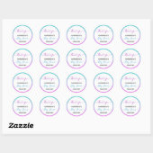 Sticker Rond Bleu bleu clair violet Merci Baby shower (Feuille)