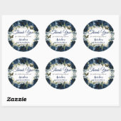 Sticker Rond Bleu bleu marine Rose papillons Favoriser (Feuille)