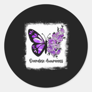 Sticker Rond Bleu Bleu Papillon pourpre Ruban Overdose Aw