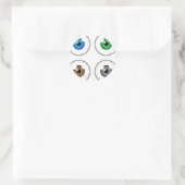 Sticker Rond Bleu bleu vert brun gris (Sac)