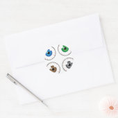 Sticker Rond Bleu bleu vert brun gris (Enveloppe)
