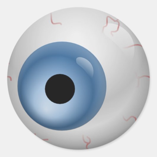 Sticker Rond Bleu Blooshot Zombie Eyeball Halloween (Devant)