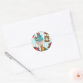 Sticker Rond Bleu Cakes et Rose Tea pour Marie Antoinette (Enveloppe)