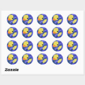 Sticker Rond Bleu Camo Caoutchouc (Feuille)