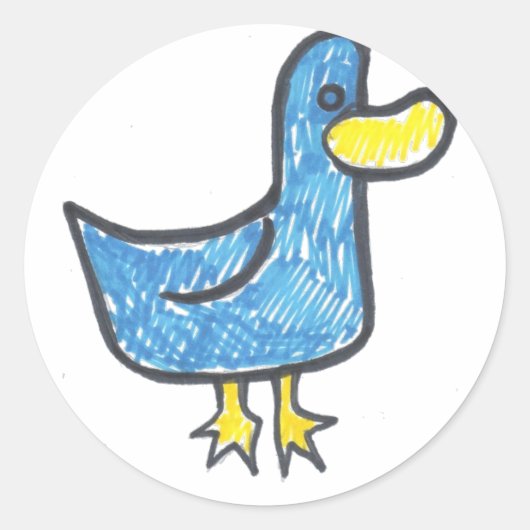 Sticker Rond Bleu canard c'est quacktastic (Devant)