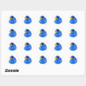 Sticker Rond Bleu canard en caoutchouc pirate (Feuille)