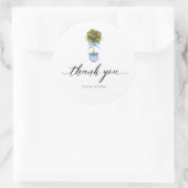 Sticker Rond Bleu Chinoiserie Poterie Orange Topio Merci (Sac)