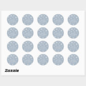 Sticker Rond Bleu clair Boho Hiver Snowflake Baby shower (Feuille)