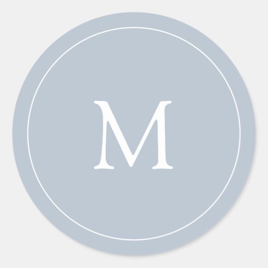 Sticker Rond Bleu Clair | Monogramme Mariage (Devant)