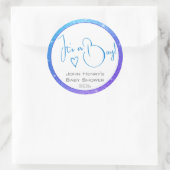 Sticker Rond Bleu clair Parties scintillant violet étoiles Baby (Sac)