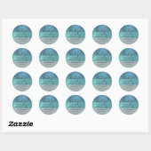 Sticker Rond Bleu clair Turquoise Parties scintillant brillante (Feuille)
