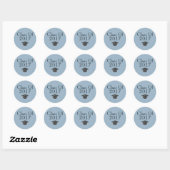 Sticker Rond Bleu "Classe de 2017" avec plafond de graduation (Feuille)
