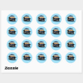 Sticker Rond Bleu couché de soleil (Feuille)