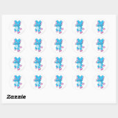Sticker Rond Bleu d'Acara (Feuille)