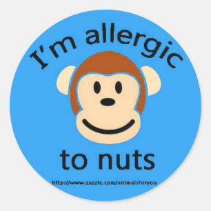 Sticker Rond Bleu d'allergie d'écrou