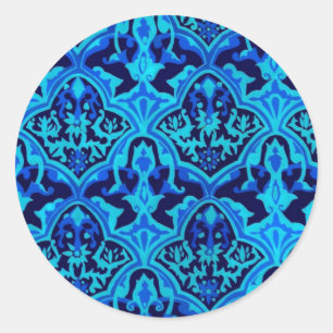 Sticker Rond Bleu damas