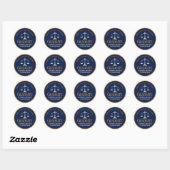 Sticker Rond Bleu de la Marine Gold Law School (Feuille)