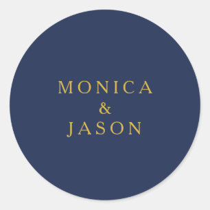 Sticker Rond Bleu de marine classique   Phoques d'enveloppe Mar