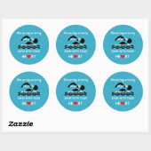 Sticker Rond Bleu de natation motivant (Feuille)