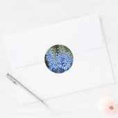Sticker Rond Bleu Delphinium Fleurs Florales Jardin Nature (Enveloppe)