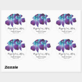 Sticker Rond Bleu Dendrobium Orchid Heureux Jamais Après Mariag (Feuille)