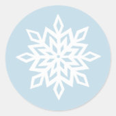 Sticker Rond Bleu des flocons de neige du dragon blanc d'hiver (Devant)