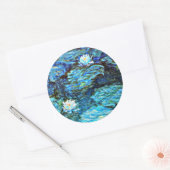 Sticker Rond Bleu des nénes d'eau par Monet (Enveloppe)