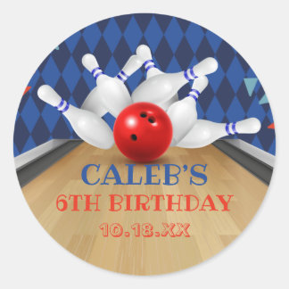 Sticker Rond Bleu Diamond Strike Bowling Anniversaire
